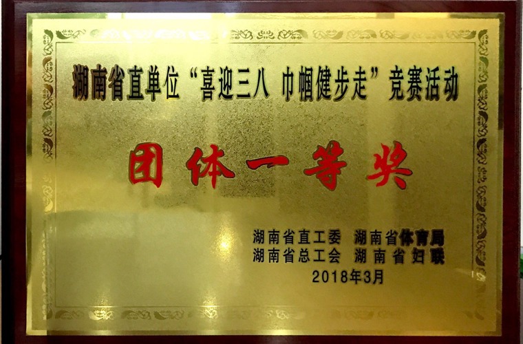 湖南省直单位“喜迎三八 巾帼健步走”竞赛活动团体一等奖