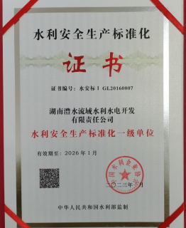 公司顺利通过水利安全生产标准化一级复审